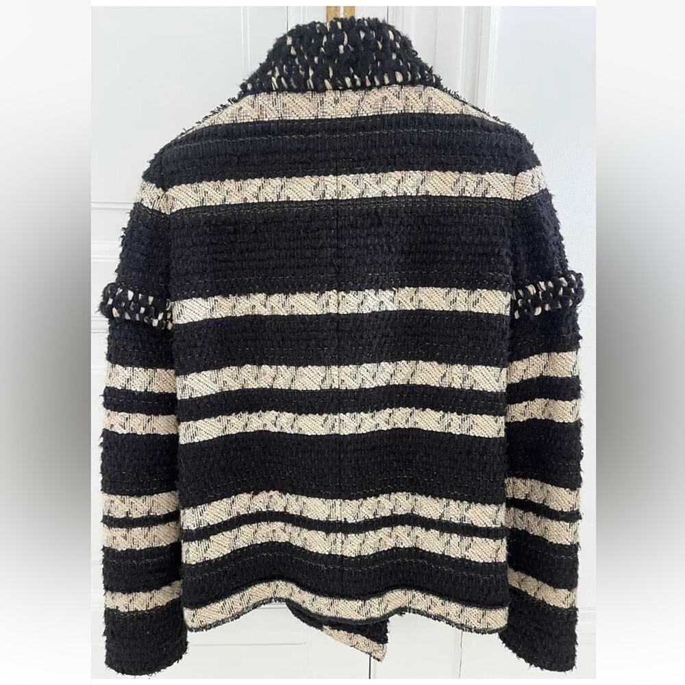 CHANEL Paris Moscou 09 black and Cream Striped tweed Knit Skirt Suit 36 - Picture 11 of 16